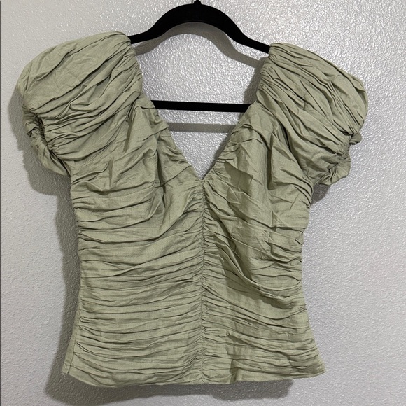 Abercrombie & Fitch Tops - Abercrombie & Fitch Ruched Olive Blouse